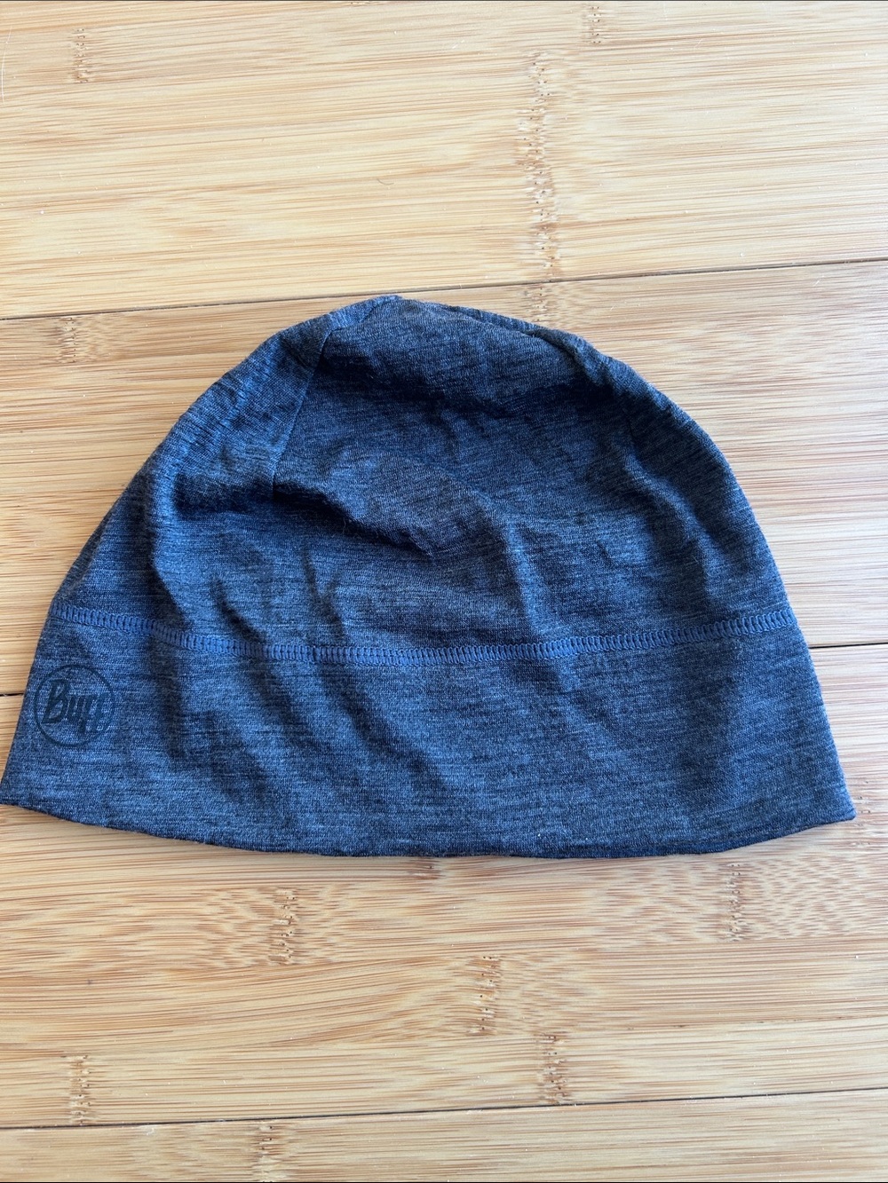 Buff Heather Charcoal Grey 100% Merino Wool Beanie NWOT